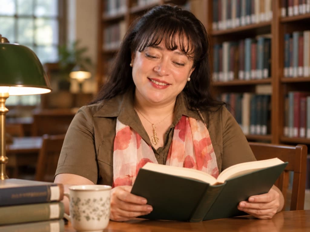 Alyaa Awad reading a book